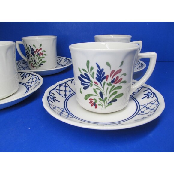 Johnson Brothers Provincial Set Of 4 Cups And 4 Saucers VGC No Issues - Picture 3 of 7